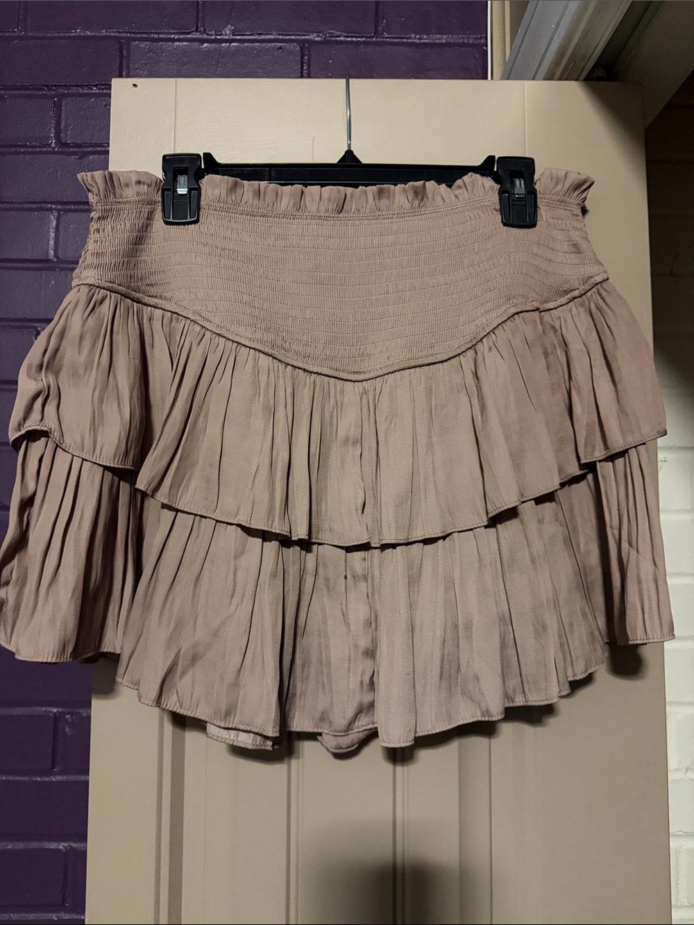 Women’s Tiered Ruffle Skirt in Dusty Mauve